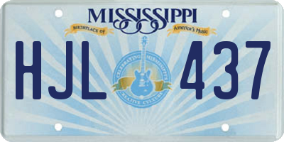 MS license plate HJL437