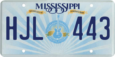 MS license plate HJL443