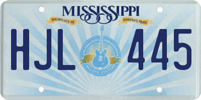 MS license plate HJL445