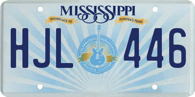 MS license plate HJL446