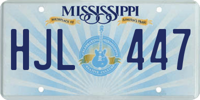 MS license plate HJL447
