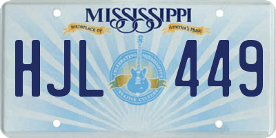 MS license plate HJL449