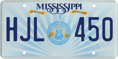MS license plate HJL450