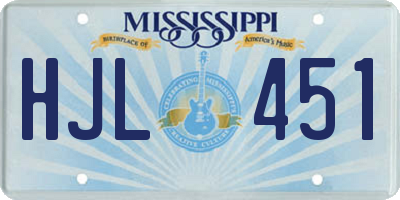 MS license plate HJL451