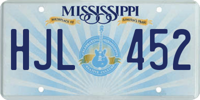 MS license plate HJL452