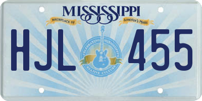 MS license plate HJL455