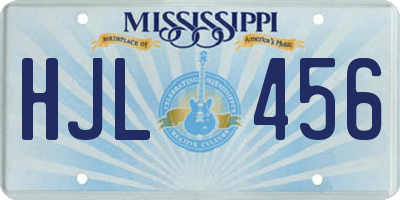 MS license plate HJL456