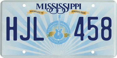 MS license plate HJL458