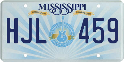 MS license plate HJL459