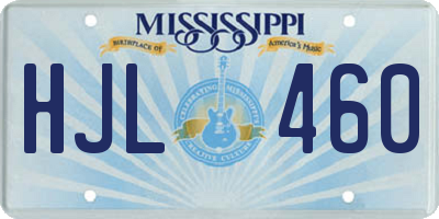 MS license plate HJL460