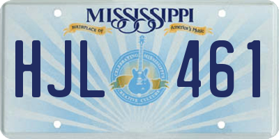 MS license plate HJL461