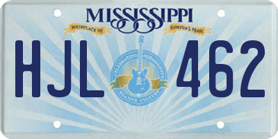 MS license plate HJL462