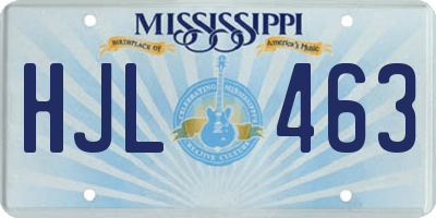 MS license plate HJL463