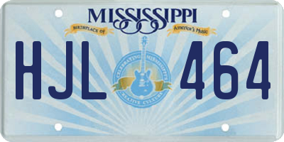 MS license plate HJL464