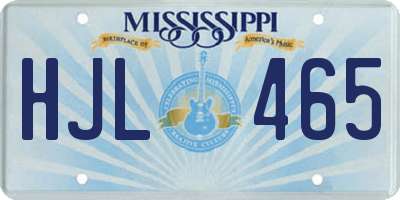 MS license plate HJL465