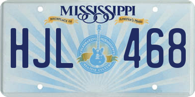 MS license plate HJL468