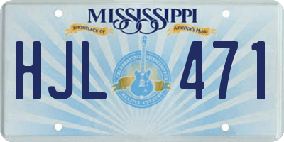 MS license plate HJL471