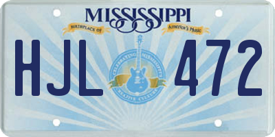 MS license plate HJL472