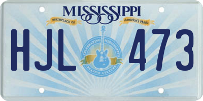 MS license plate HJL473