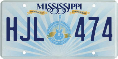 MS license plate HJL474