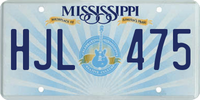 MS license plate HJL475