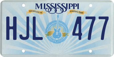 MS license plate HJL477