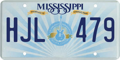MS license plate HJL479