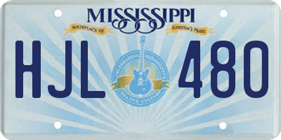 MS license plate HJL480