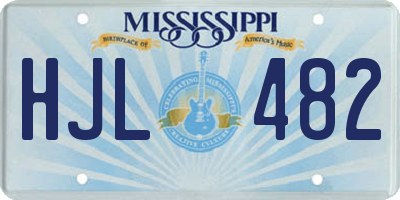 MS license plate HJL482
