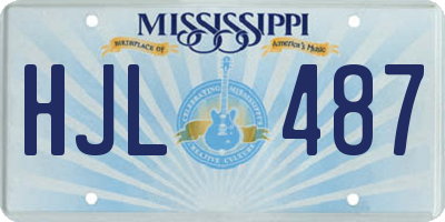 MS license plate HJL487