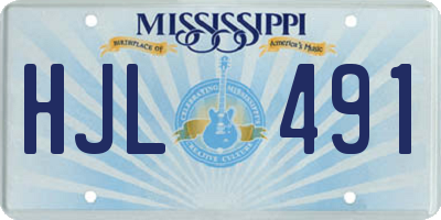 MS license plate HJL491