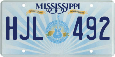 MS license plate HJL492