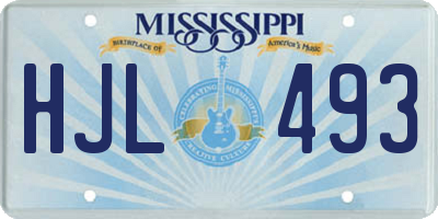 MS license plate HJL493
