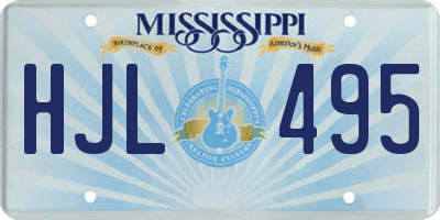 MS license plate HJL495