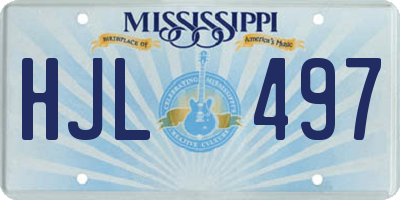 MS license plate HJL497