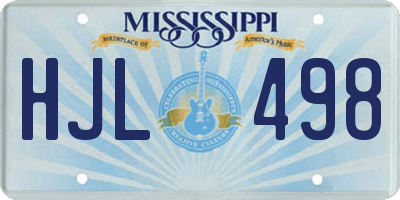 MS license plate HJL498