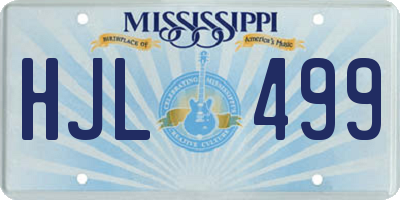MS license plate HJL499