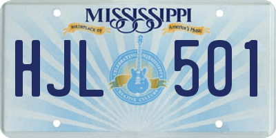 MS license plate HJL501