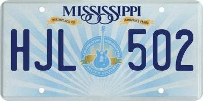 MS license plate HJL502
