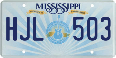 MS license plate HJL503