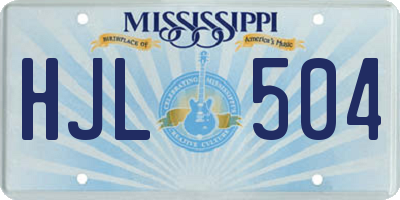 MS license plate HJL504