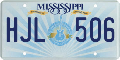 MS license plate HJL506