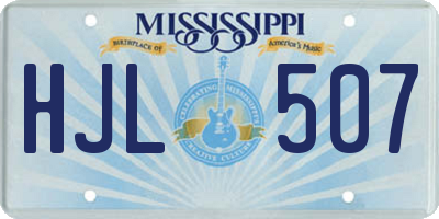 MS license plate HJL507