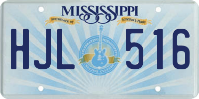 MS license plate HJL516