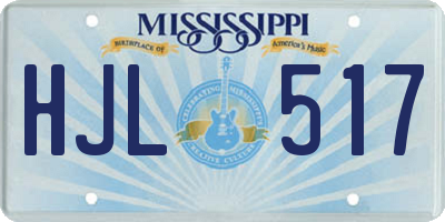 MS license plate HJL517