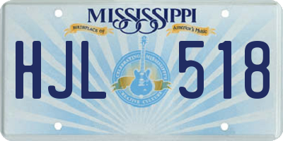 MS license plate HJL518