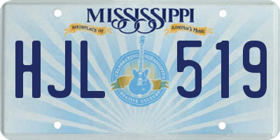 MS license plate HJL519