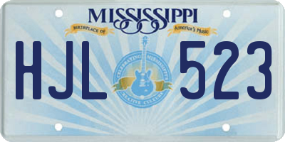 MS license plate HJL523
