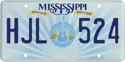 MS license plate HJL524