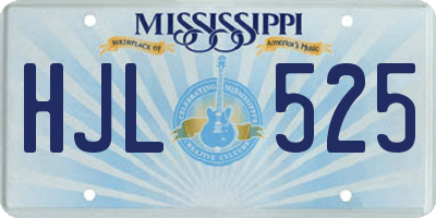 MS license plate HJL525
